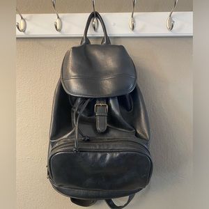 Jennifer Moore Black Leather Backpack